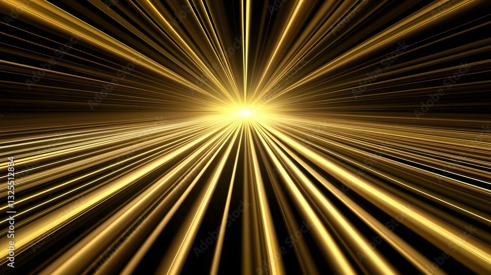 Poster radiant golden light bursts through a dark background creating an abstract visual display of energy 