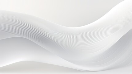 Fototapeta premium Minimalist Art with White Gradient Background, Soft Light Gray and Silver Waves and Dots. Delicate Curves and Soft Lines Creating an Elegant and Exquisite High-Resolution Design in 8K.