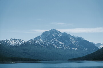 Eklutna Lake in Anchorage Alaska fed by Eklutna Glacier