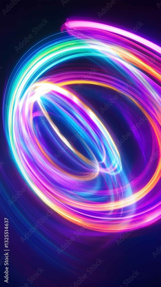 Aufkleber vibrant swirls of colorful lights create an abstract display, captivating viewers with a dynamic sen