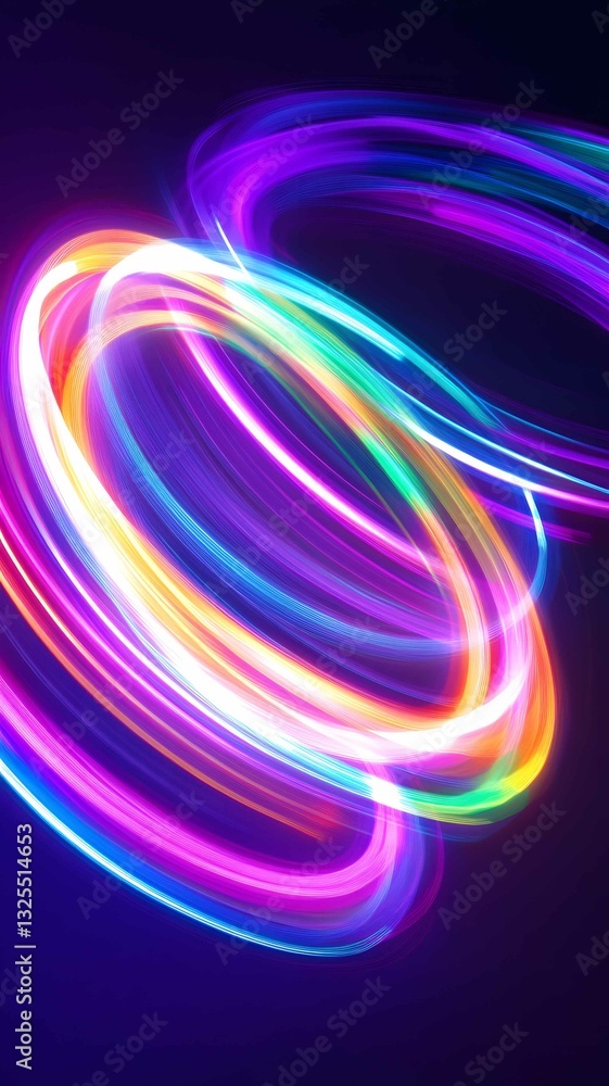 Poster vibrant swirls of colorful lights create an abstract display, captivating viewers with a dynamic sen