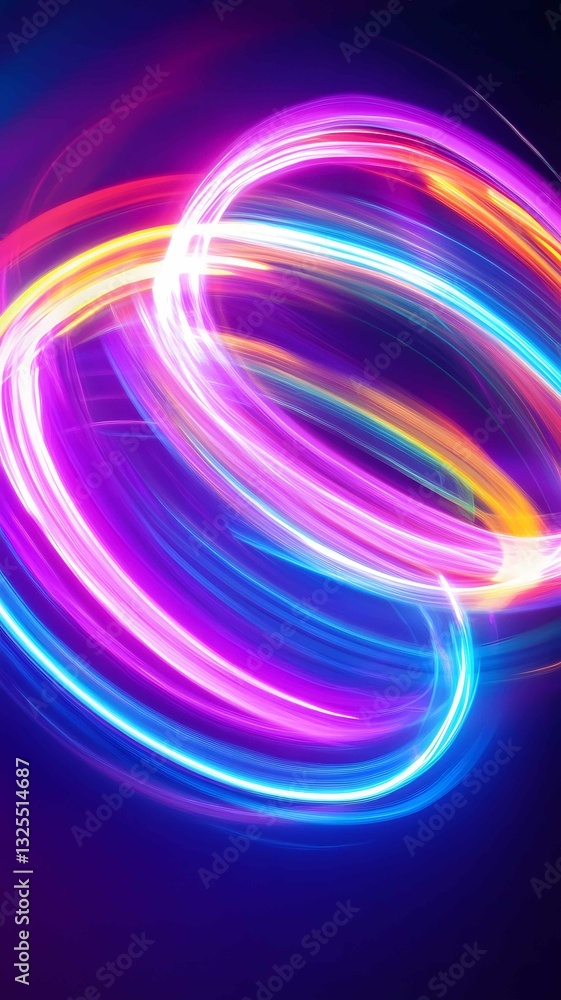 Poster vibrant swirls of colorful lights create an abstract display, captivating viewers with a dynamic sen
