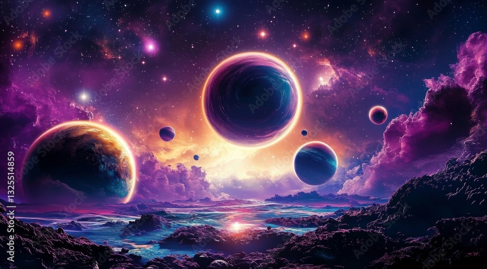 Wall mural stunning visual representation of the vastness of outer space.