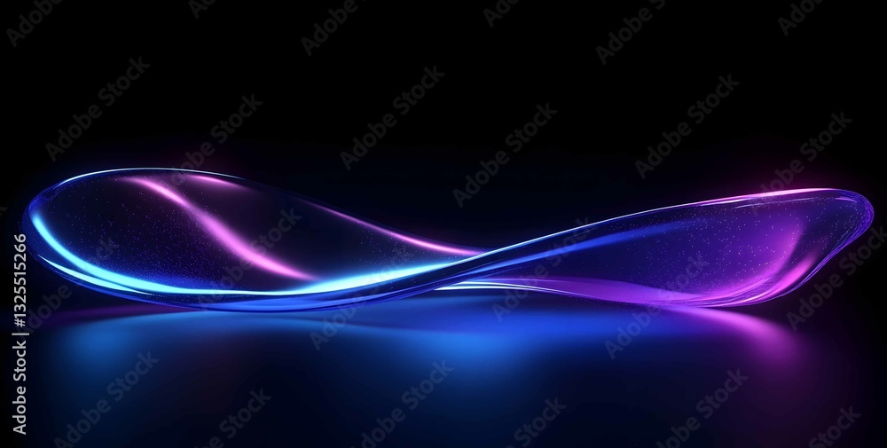 Poster Brightly colored light swirls create a mesmerizing design in an abstract setting with a dark background