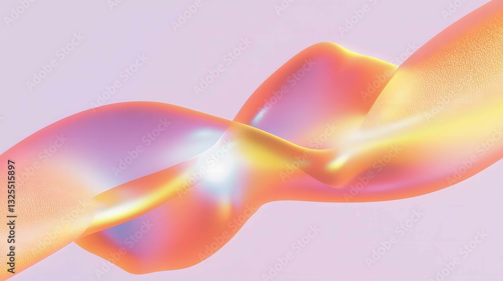 Poster colorful abstract shapes intertwine creating a fluid visual representation of movement and harmony
