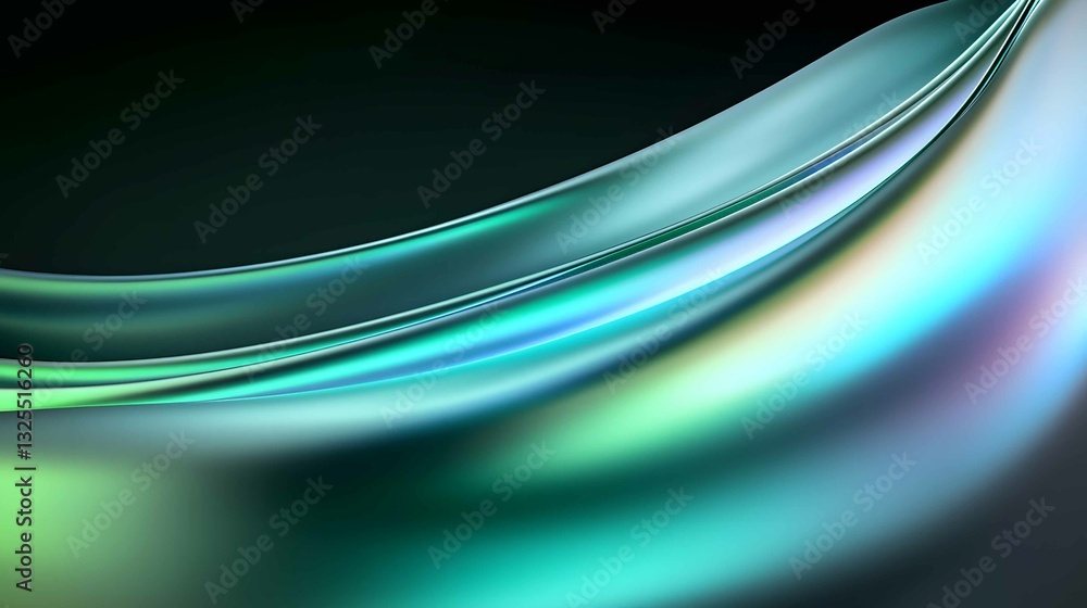 Poster abstract close-up of a colorful glass surface reflecting light and creating rippling patterns in a d