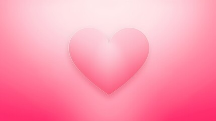 Pink Heart Floating on Soft Pink Gradient Background for Valentine's Day