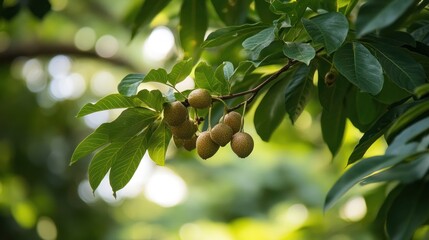 Fototapeta premium Nature's Bounty Fruit Clusters on a Tree Branch