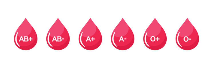 Obraz premium a plus minus blood type flat design