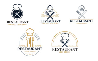 Restaurant Logo Design Set vector
