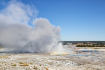 Geyser Basin in Yellowstone National Park
