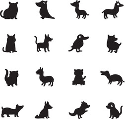 Create a Animals logos collection. Animal logo set. Isolated color White background.