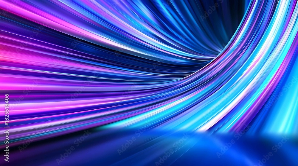 Poster colorful abstract light trails create a dynamic visual effect in a dark background setting during a 