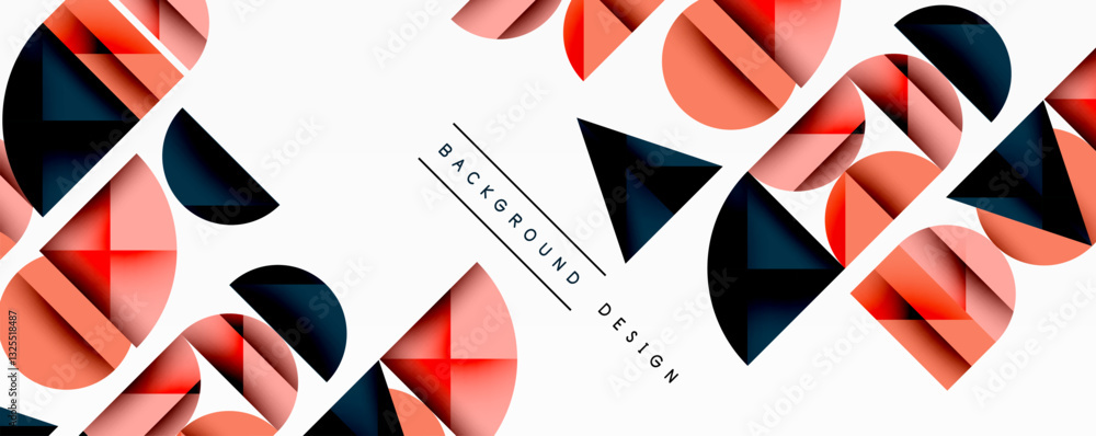Wall mural minimal geometric abstract background. circle square and triangle design