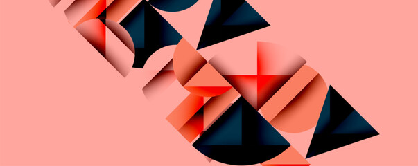 Minimal geometric abstract background. Circle square and triangle design