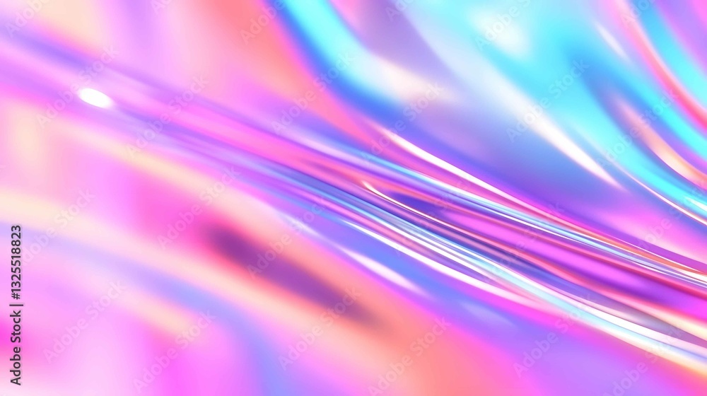 Poster colorful abstract waves with a vibrant mix of pink and blue hues creating a mesmerizing visual effec