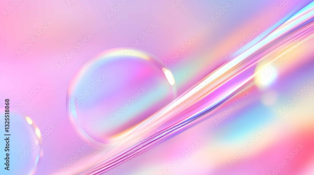 Aufkleber colorful abstract composition featuring translucent bubbles and soft gradients on a dreamy backgroun