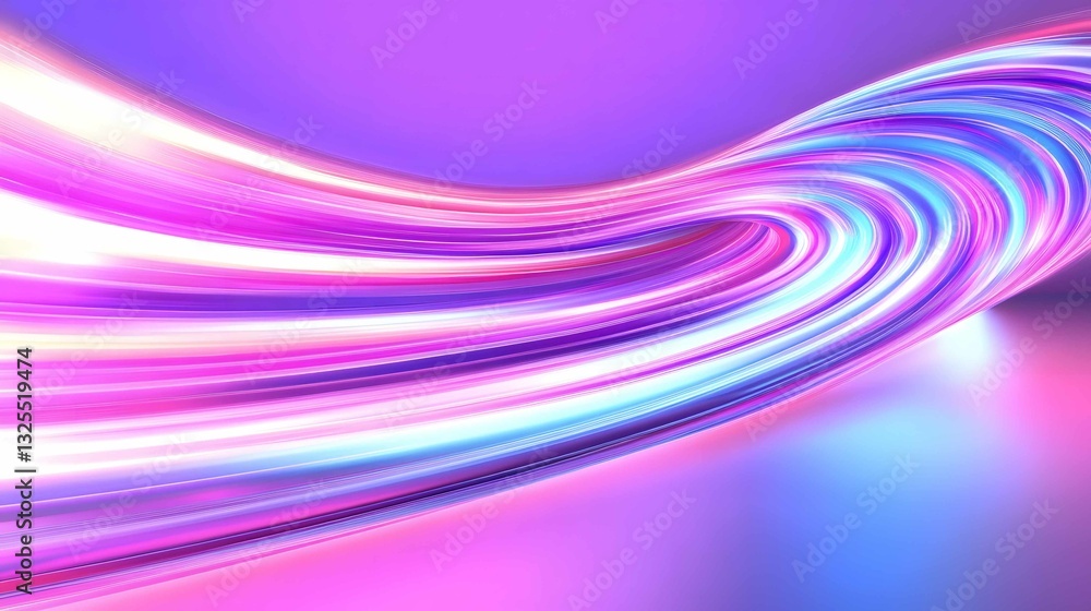 Poster vibrant light trails swirl across a digital surface creating a dynamic and colorful abstract pattern