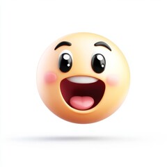 Fototapeta premium Cheerful cartoon face, happy expression