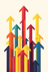 Abstract Colorful Arrows: Growth, Success, and Progress