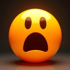Fototapeta premium Scared Emoji Expressing Shock and Awe in a Glossy, Vibrant Style