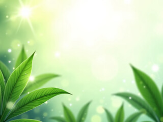 Obraz premium Green leaves and copy space. Background material. Leaf veins.