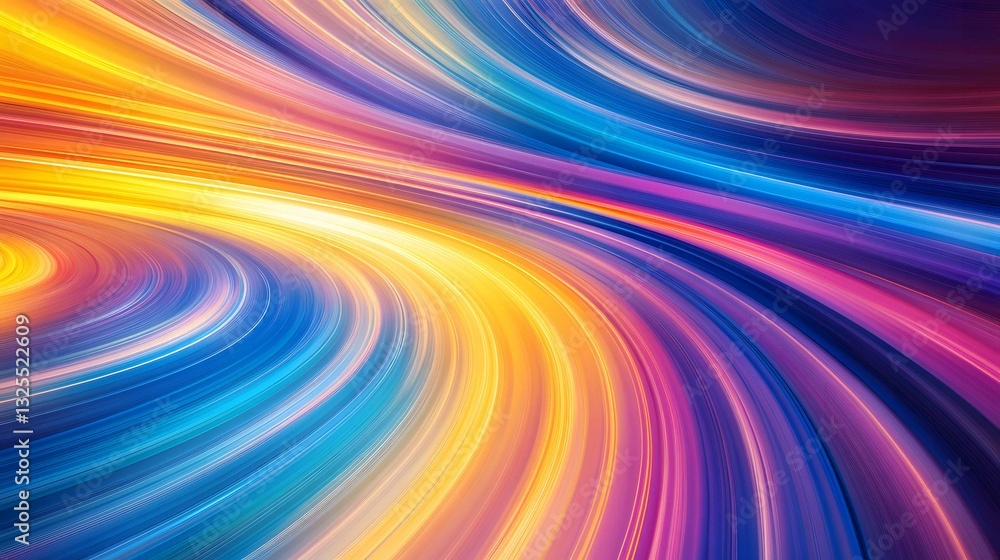 Poster vibrant abstract artwork featuring flowing colors in dynamic lines creating a sense of movement and 