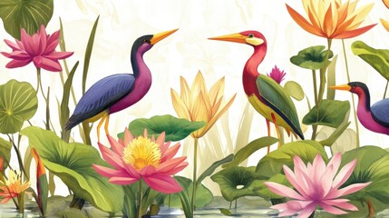 Artistic Greeting Card with Layered Natural Elements