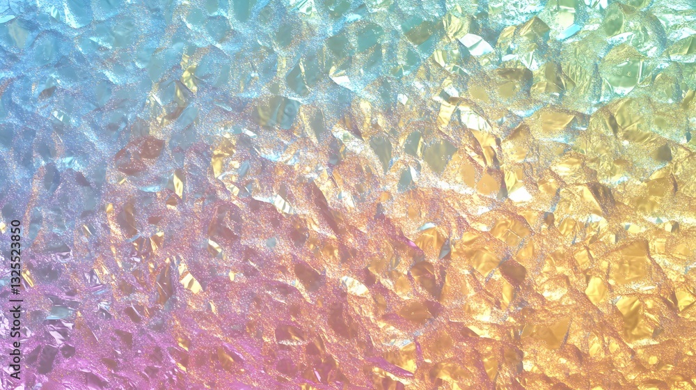 Aufkleber colorful abstract texture with shimmering patterns created by light reflecting off crumpled foil