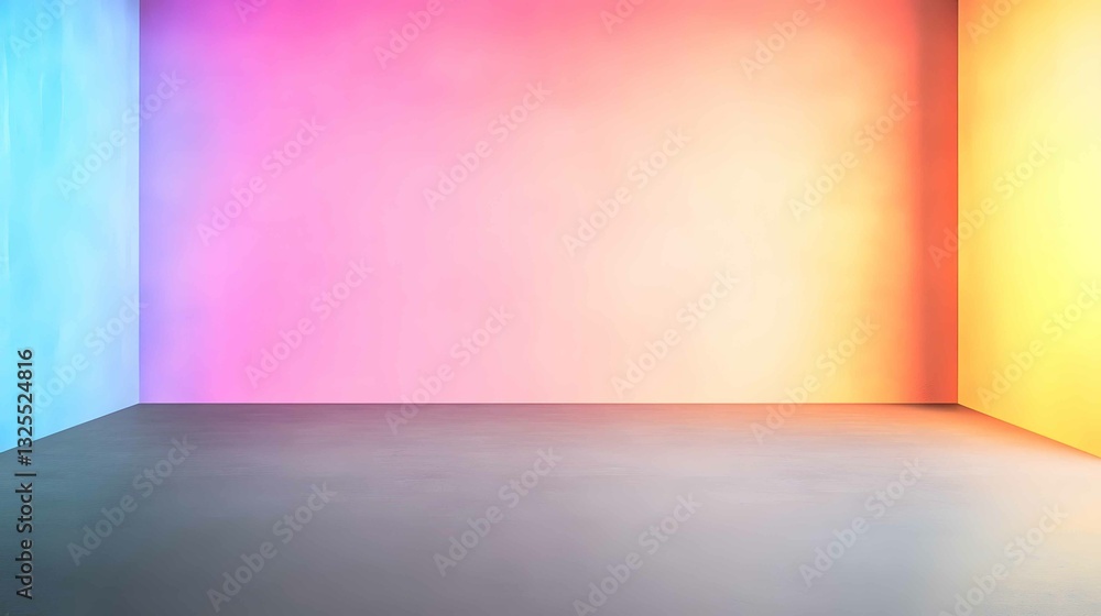 Aufkleber vibrant empty room with colorful walls creating a serene and artistic atmosphere for creativity and 