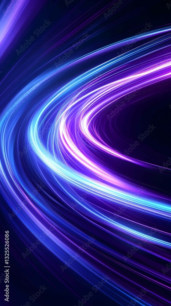 Poster vibrant light trails create a dynamic swirl of color in an abstract design showcasing motion and ene