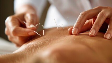 A patient receiving acupuncture therapy from a licensed practitioner.
