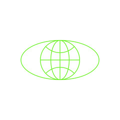green globe with ellipse icon