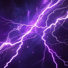 A high-energy, glowing purple electric background with vibrant lightning bolts and electric currents surging across a dark cosmic backdrop.