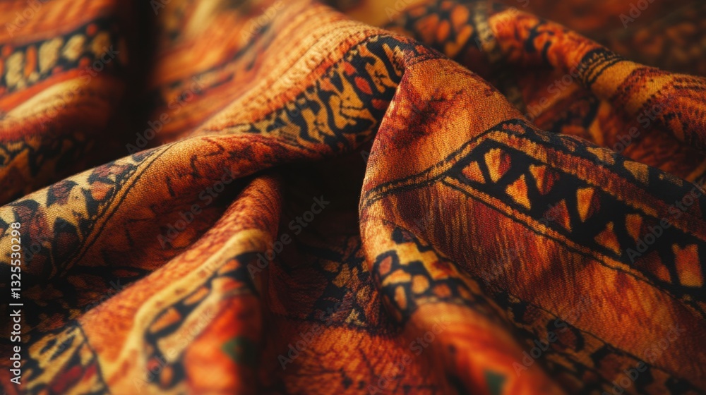 Wall mural handcrafted tablecloth with intricate patterns and details