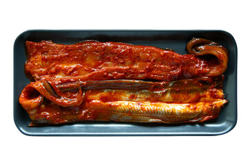 marinated eel on a plate