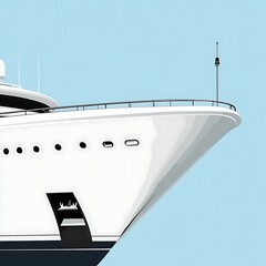 Naklejka premium Luxury Yacht Bow, Ocean Vessel Detail