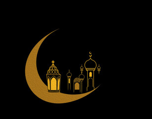 Obraz premium Printable pattern for wall decorations, covers, wallpapers, greeting cards on the occasion of a Muslim holiday. Ramadan . Oil painting