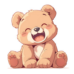 Obraz premium Adorable and Playful Bear Engaged in Various Activities, Minimalist and Logo-Style Designs illustrator