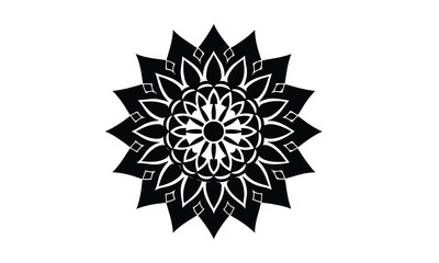 Mandala Silhouette Vector Simple Design
