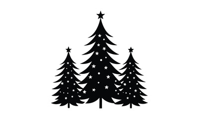 Obraz premium Three Christmas Tree Silhouette Vector