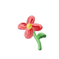 Pink flower with white background 