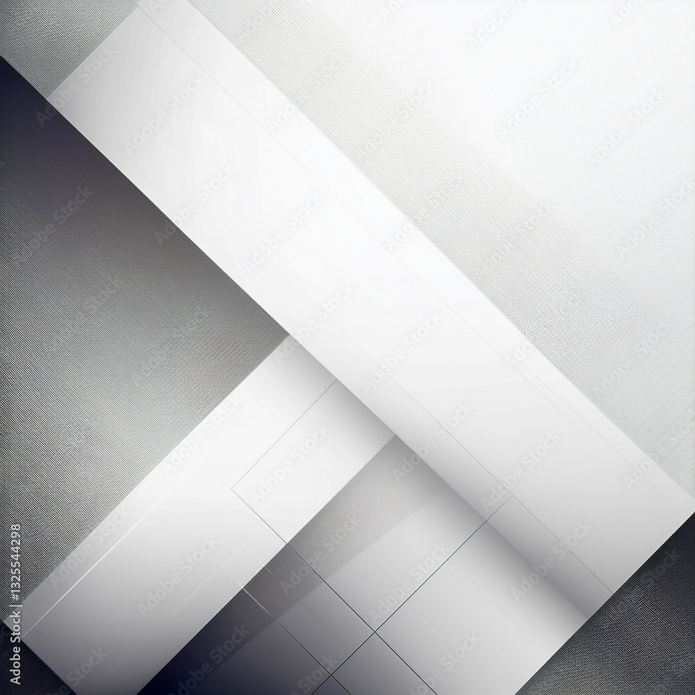 Poster abstract white background with texture pattern, layered geometric triangle shapes, white and grey gl