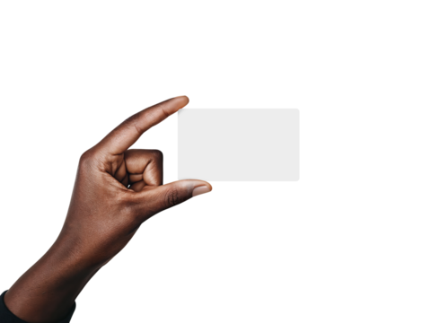 Hand holding card | isolated background | 4k Resolution
