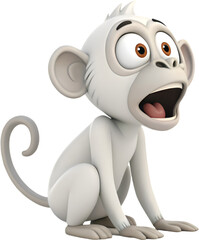 The cute monkey cartoon character is filled with playful energy, charm, and a mischievous personality. 