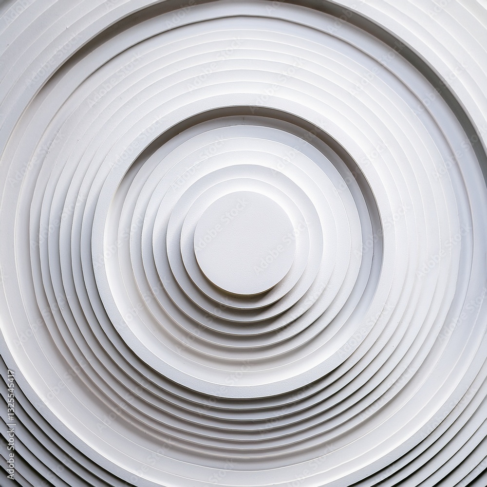 Poster concentric randomly offset white rings or circles steps fading out background wallpaper banner, clos