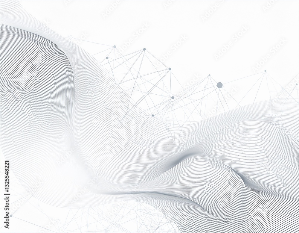 Poster abstract white futuristic background. white background. connecting dots and lines on a white backgro