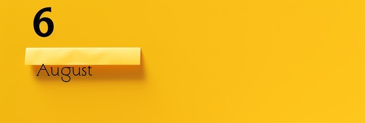 Calendar page marking August 6 on a vibrant yellow background.