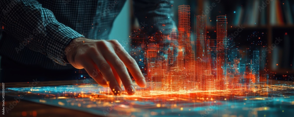 Aufkleber digital cityscapes exploring innovative architecture through interactive technology