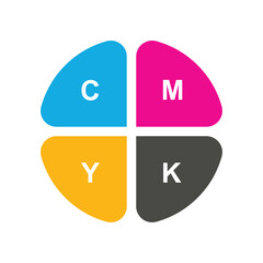 CMYK logo round vector design